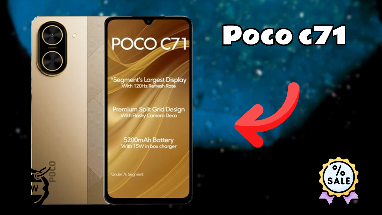 POCO C71 Display Technology: 6.88 Inches (17.48 Cm) Screen