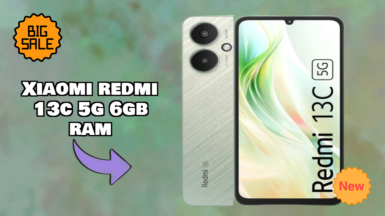 Xiaomi Redmi 13C 5G 6GB RAM Display Size: 6.74 Inches (17.12 Cm) Screen Quality